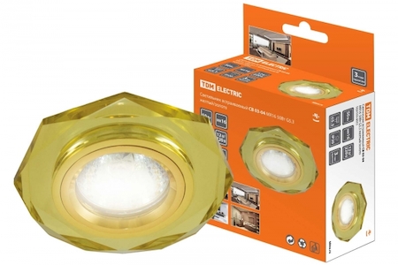 TDM ELECTRIC SQ0359-0053 Светильник встраиваемый СВ 03-04 MR16 50Вт G5.3 жёлтый/золото TDM